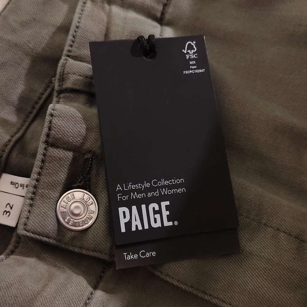 PAIGE Carly Wide Leg Cargo Pocket Jeans – Vintage Ivy Green, Size 32 (10-12) - Picture 8 of 16